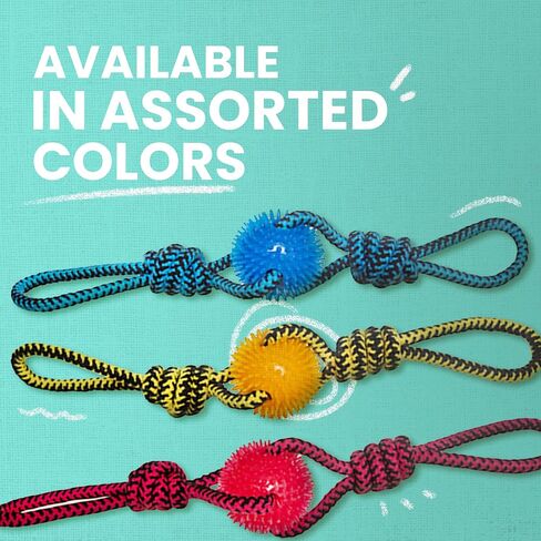 Health Extension SNUG AROOZ Spikey Beast Strong Tug Toy for Dogs, Outdoor Puppy Teething Chew Toys, Tough & Rope, (24 Inches - Assorted Colors) in Saudi Arabia