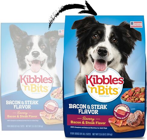 Kibbles 'n Bits Savory Bacon & Steak Flavor Dry Dog Food, 3.5 lb. Bag in Saudi Arabia