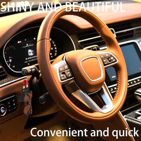 حامل Car Car Chapstick مع أحجار الراين ، حامل أحمر الشفاه ونظارات شمسية 2 في 1 | منظم مستحضرات التجميل الجبل | إكسسوارات داخلية للسيارات للنساء (الوردي) in Kuwait