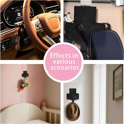 حامل Car Car Chapstick مع أحجار الراين ، حامل أحمر الشفاه ونظارات شمسية 2 في 1 | منظم مستحضرات التجميل الجبل | إكسسوارات داخلية للسيارات للنساء (الوردي) in Kuwait