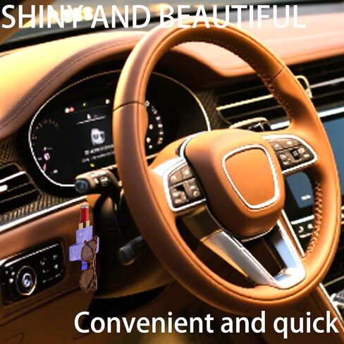 حامل Car Car Chapstick مع أحجار الراين ، حامل أحمر الشفاه ونظارات شمسية 2 في 1 | منظم مستحضرات التجميل الجبل | إكسسوارات داخلية للسيارات للنساء (الوردي) in Saudi Arabia