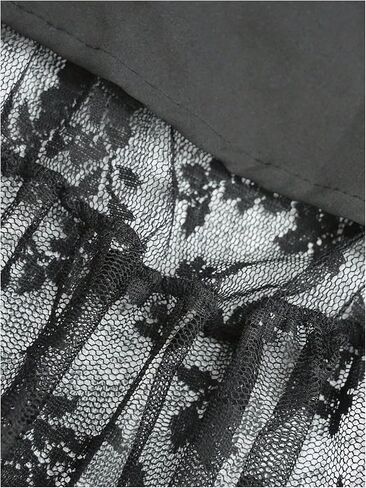 Gorglitter Women's Y2K Mesh Lace Maxi Skirt Sheer High Cheered Flower Flowy Contrats Long Trail Grotic Renaissance Fairy Skirt in Kuwait