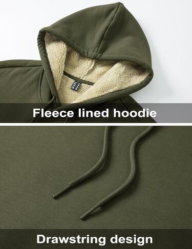 MAGCOMSEN Men's Hoodie Pullover Fleece Sweatshirts Heavyweight Sherpa Lined Thick Warm Winter Hoodies with Kangaroo Pocket in Saudi Arabia