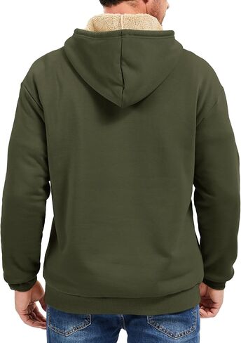 MAGCOMSEN Men's Hoodie Pullover Fleece Sweatshirts Heavyweight Sherpa Lined Thick Warm Winter Hoodies with Kangaroo Pocket in Saudi Arabia