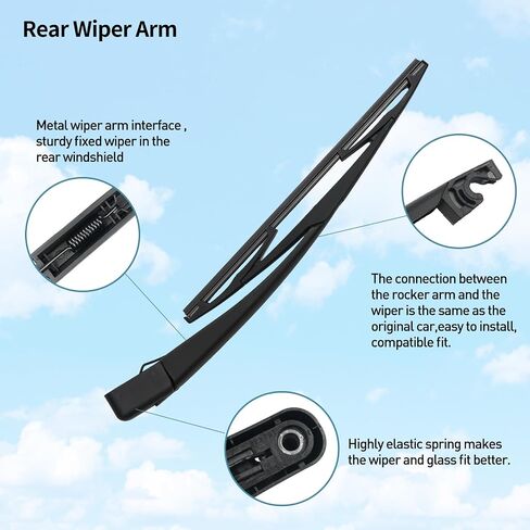 Replacement for Kia Sportage 2017-2023 Rear Windshield Wiper Arm Blade Set, Premium All-Season Original Equipment Replacement for My Car in Saudi Arabia