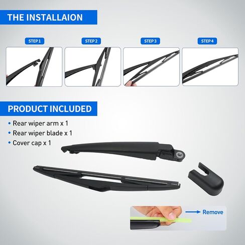 Replacement for Kia Sportage 2017-2023 Rear Windshield Wiper Arm Blade Set, Premium All-Season Original Equipment Replacement for My Car in Saudi Arabia