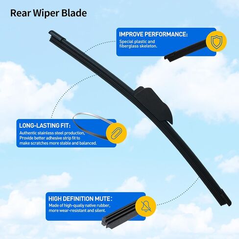 Replacement for Kia Sportage 2017-2023 Rear Windshield Wiper Arm Blade Set, Premium All-Season Original Equipment Replacement for My Car in Saudi Arabia