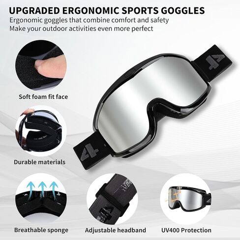 Professional Motorcycle Goggles ATV Dirt Bike Gear Motocross Riding Glasses MX & MTB Accessories Off-Road Helmet Goggles for Men & Women, UV400 Protection Dustproof Anti-Scratch Impact Resistant in Kuwait
