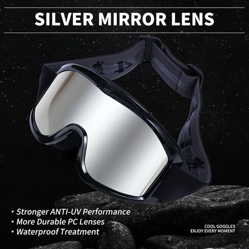 Professional Motorcycle Goggles ATV Dirt Bike Gear Motocross Riding Glasses MX & MTB Accessories Off-Road Helmet Goggles for Men & Women, UV400 Protection Dustproof Anti-Scratch Impact Resistant in Kuwait
