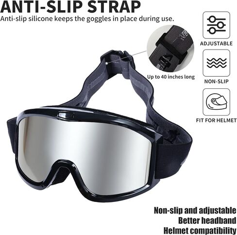 Professional Motorcycle Goggles ATV Dirt Bike Gear Motocross Riding Glasses MX & MTB Accessories Off-Road Helmet Goggles for Men & Women, UV400 Protection Dustproof Anti-Scratch Impact Resistant in Kuwait