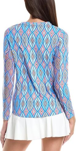 Ibkul athleisure ارتداء أشعة الشمس واقية upf 50+ Icefil التبريد Romina Print Long Sleeve Crew Neck - 12931 in Saudi Arabia