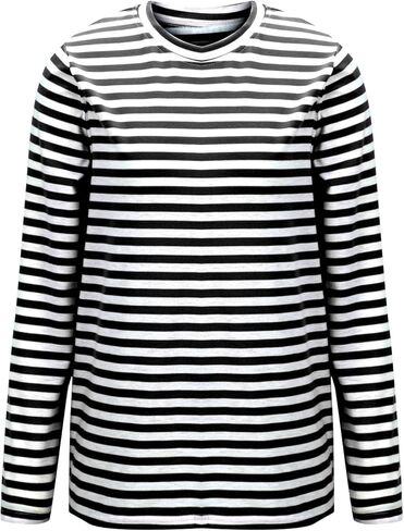 نساء مخطط tshirts Crewneck الأكمام الطويلة Pullover Fall Winter عرضة خفيفة الوزن قم قمصان السيدات القمصان in Kuwait