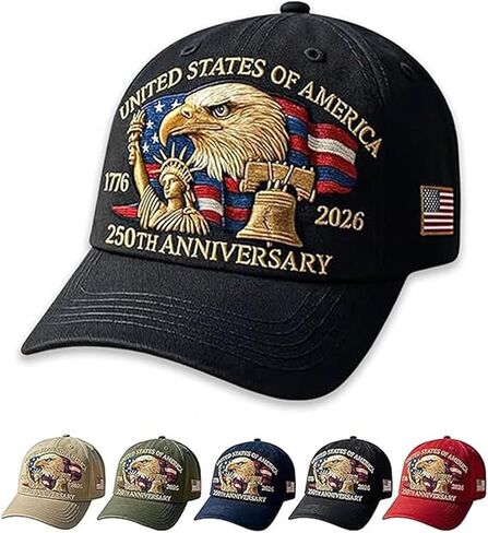 US 250th Anniversary Celebration Hat, Adjustable Retro Bald Eagle Patriotic Cap for Men Women in Kuwait