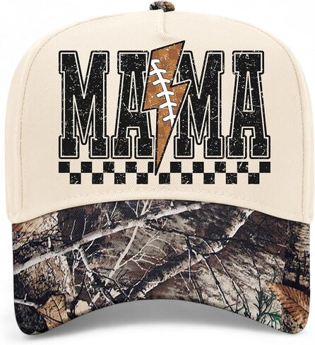 Football Mama Vintage Trucker Hat | Premium Adjustable Snapback Baseball Hat for Women, Moms, & Mothers in Saudi Arabia