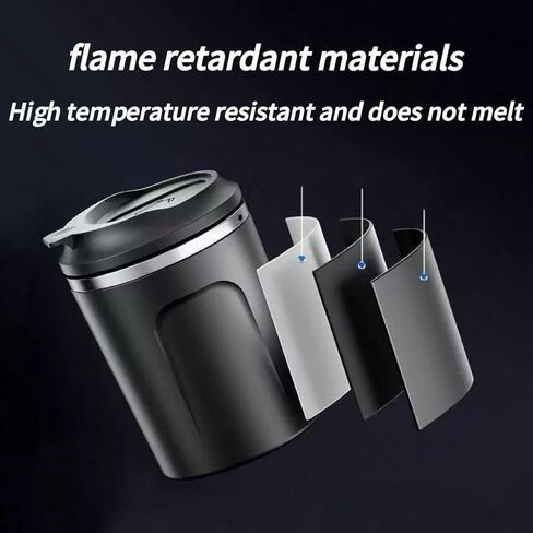 Car Ashtray for Toyota 4RUNNER 2017-2023 Detachable Stainless Steel Inner Container Portable Mini Car Trash Can Smoke Proof with Auto LED Light,Black in Saudi Arabia