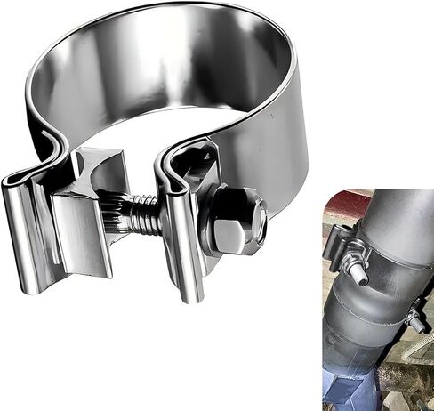 1 PCS 2.5 Inch Exhaust Clamp, Steel Narrow Band Muffler Clamp, Universal Pipe Repair Exhaust Clip for Muffler Downpipe Manifold Catalytic Converters (Silver) in Saudi Arabia