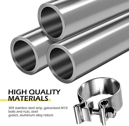 1 PCS 2.5 Inch Exhaust Clamp, Steel Narrow Band Muffler Clamp, Universal Pipe Repair Exhaust Clip for Muffler Downpipe Manifold Catalytic Converters (Silver) in Saudi Arabia