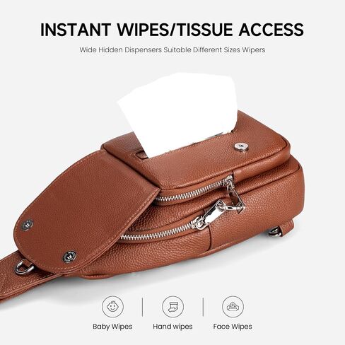 befen Anti Theft Genuine Leather Sling Bag for Women RFID Small Crossbody Bag Chest Bag Leather Fanny Packs for Travel in Kuwait