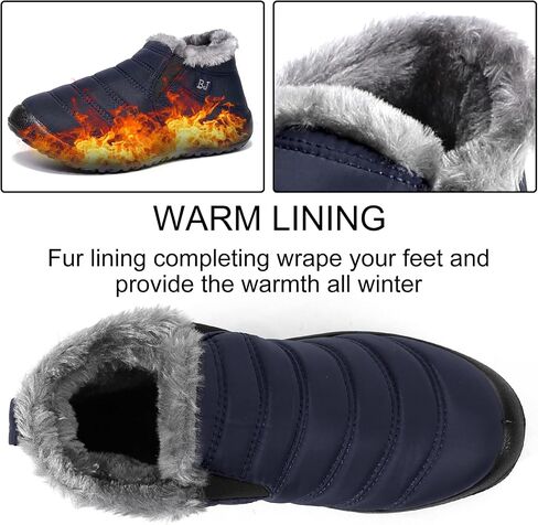 Waterproof Snow Boots for Women Outdoor Warm Fur Lined Booties Winter Comfortable Ankle Boots Lightweight Short Boots in Saudi Arabia