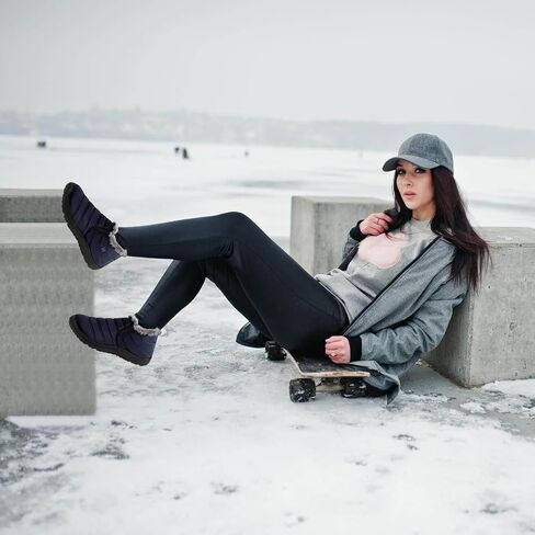 Waterproof Snow Boots for Women Outdoor Warm Fur Lined Booties Winter Comfortable Ankle Boots Lightweight Short Boots in Saudi Arabia