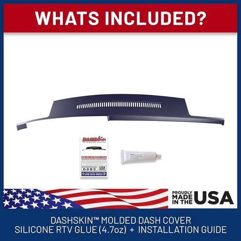 DashSkin Molded Plastic Dash Cover Compatible 1988-1994 C1500 C2500 C3500 K1500 K2500 K3500 Silverado Sierra Tahoe Yukon Suburban in Dark Blue - Made in The USA in Kuwait
