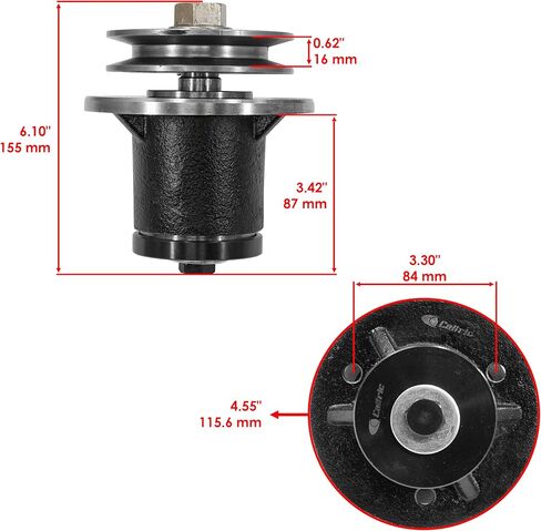 Caltric 502303 Deck Spindle Assembly Compatible with King Kutter RFM-48-XB 4' 48" / RFM-60 5' 60"/ RFM-72 RSFM-72 6' 72" Qty 3 in Saudi Arabia