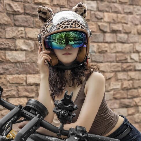 خوذات الوجه المفتوحة مع مصدقة معتمدة من Leather Leather 3/4 ، خوذات الوجه المفتوحة المعتمدة مع DUT مع حافة مزدوجة ، خوذة نصف دراجة للدراجة الدراسية للدراجات البخارية in Kuwait