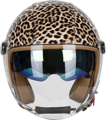 خوذات الوجه المفتوحة مع مصدقة معتمدة من Leather Leather 3/4 ، خوذات الوجه المفتوحة المعتمدة مع DUT مع حافة مزدوجة ، خوذة نصف دراجة للدراجة الدراسية للدراجات البخارية in Kuwait