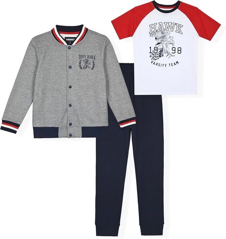 Boys Jogger Set for Kids 3 Piece Sweatshirt Sweatpant and T-Shirt Sets in Kuwait