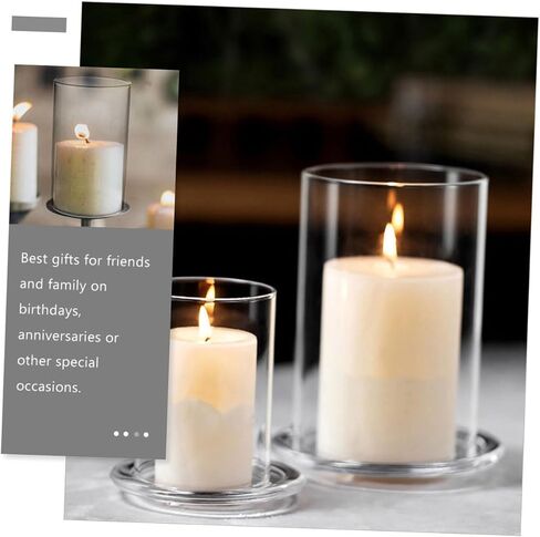 Clear Candle Holder Sleeve Transparent High Borosilicate Glass Tube for Open Ended Candles for Home Decor Weddings and Special Occasions in Saudi Arabia