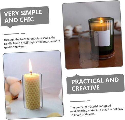 Clear Candle Holder Sleeve Transparent High Borosilicate Glass Tube for Open Ended Candles for Home Decor Weddings and Special Occasions in Saudi Arabia
