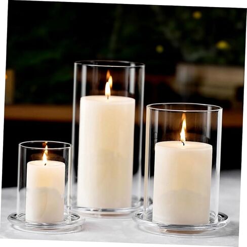 Clear Candle Holder Sleeve Transparent High Borosilicate Glass Tube for Open Ended Candles for Home Decor Weddings and Special Occasions in Saudi Arabia
