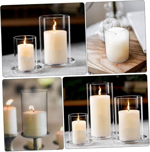Clear Candle Holder Sleeve Transparent High Borosilicate Glass Tube for Open Ended Candles for Home Decor Weddings and Special Occasions in Saudi Arabia