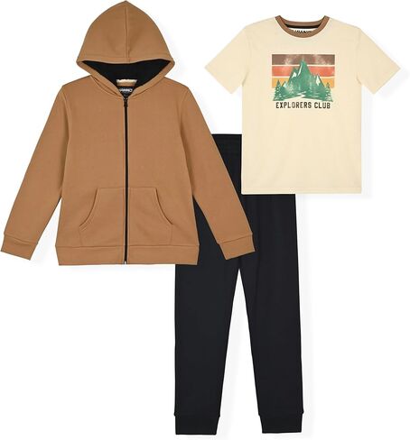 Boys Jogger Set for Kids 3 Piece Sweatshirt Sweatpant and T-Shirt Sets in Kuwait