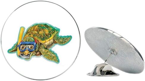 Sea Turtle Snorkeling Cute Metal 0.75" Lapel Hat Pin Tie Tack Pinback in Saudi Arabia