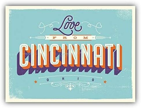 Cincinnati City Ohio USA Vintage Label Round Metal 0.75" Lapel Pin Hat Shirt Pin Tie Tack Pinback in Saudi Arabia