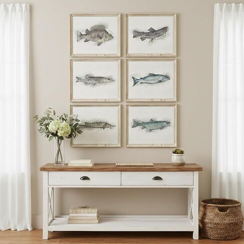 Vintage Fly Fishing Art Prints (Set of 4) - Unframed - 8x10 | Great Gift for Fisherman - Reproductions of Vintage Fishing Lure Drawings - Rustic Decor in Kuwait