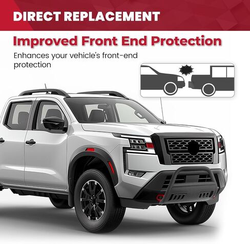 HECASA Bull Bar Compatible with 2022-2025 Nissan Frontier 3" Texture Front Push Bar Bumper Grill Guard Brush Guard Steel Black in Saudi Arabia