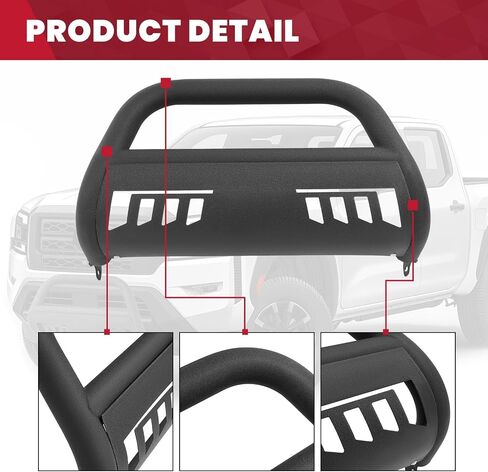 HECASA Bull Bar Compatible with 2022-2025 Nissan Frontier 3" Texture Front Push Bar Bumper Grill Guard Brush Guard Steel Black in Saudi Arabia