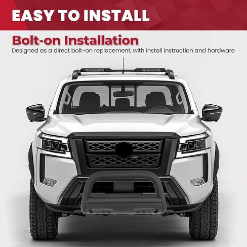 HECASA Bull Bar Compatible with 2022-2025 Nissan Frontier 3" Texture Front Push Bar Bumper Grill Guard Brush Guard Steel Black in Saudi Arabia