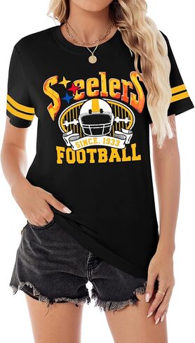 قميص كرة القدم للنساء يوم لعبة القميص مشجعي كرة القدم قميص أمي تي شيرت قمم قصيرة الأكمام قصيرة in Kuwait