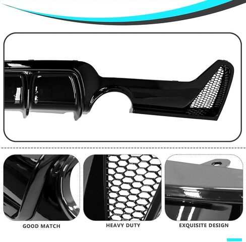 Rear Diffuser Compatible with 2014-2020 BMW 4 Series F32 F33 F36 M-Performance Style Rear Bumper Lower Lip Diffuser Double Exhaust One Outlet (Gloss Black) in Kuwait