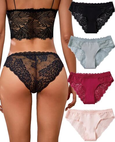 Kingfung Sexy Bikini Underwear for Women Seamless No Show Panties Ladies Lace Cheeky Hipster in Kuwait