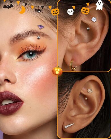 3pcs Halloween Rook Earrings 16g rook الحاجب المجوهر in Kuwait