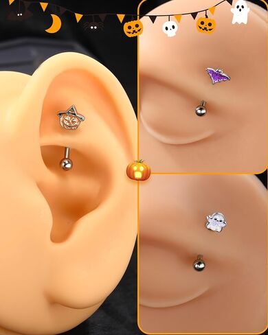 3pcs Halloween Rook Earrings 16g rook الحاجب المجوهر in Kuwait
