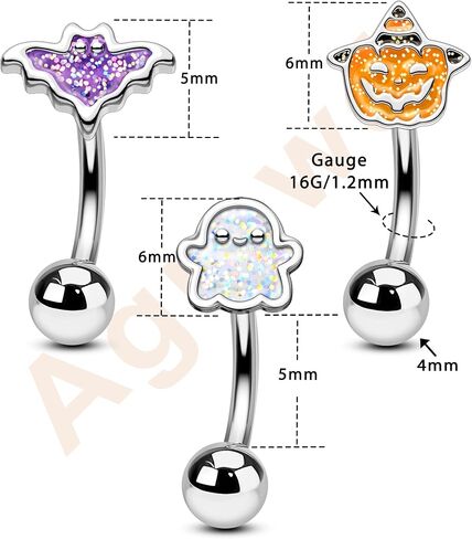 3pcs Halloween Rook Earrings 16g rook الحاجب المجوهر in Kuwait