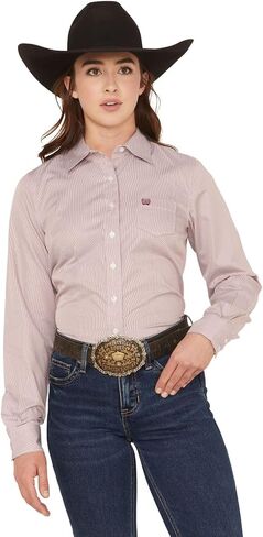 Cinch Women's Pink Stripe Shirt in Saudi Arabia