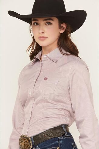 Cinch Women's Pink Stripe Shirt in Saudi Arabia