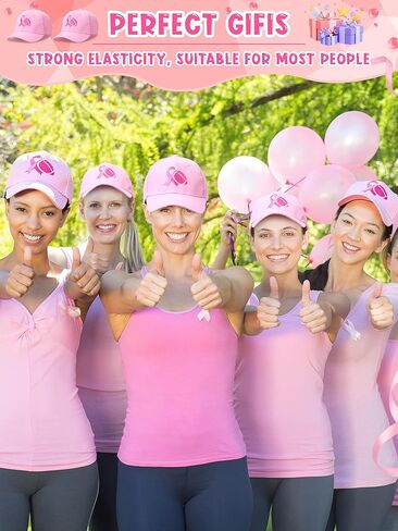 12 Pcs Breast Cancer Awareness Hats Pink Football Hat for Pink Out Football Games Cheerleaders Breast Cancer Awareness Month Gifts for Women in Saudi Arabia