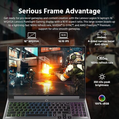 كمبيوتر محمول للألعاب Lenovo Legion Pro 5i Gen 8 مقاس 16 بوصة (موديل 2023) - Intel Core i7-13700HX 16C، NVIDIA GeForce RTX 4070، ذاكرة الوصول العشوائي 16 جيجابايت، 1 تيرابايت M.2 NVMe SSD، 16.0 بوصة IPS QHD+ 500 nits 240 هرتز، Windows 11 Home ، أونيكس جرا in Saudi Arabia